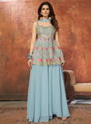 Blue Colour New Designer Heavy Wedding Wear Salwar Suit Collection DRS104